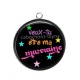 Pendentif Cabochon Argent - veux tu être ma marraine