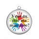 Pendentif Cabochon Argent - veux tu être ma marraine
