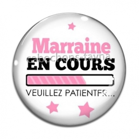 Cabochon Verre - marraine en cours