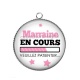 Pendentif Cabochon Argent - marraine en cours