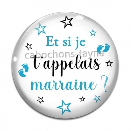 Cabochon Verre - et si je t'appelais marraine