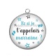 Pendentif Cabochon Argent - et si je t'appelais marraine