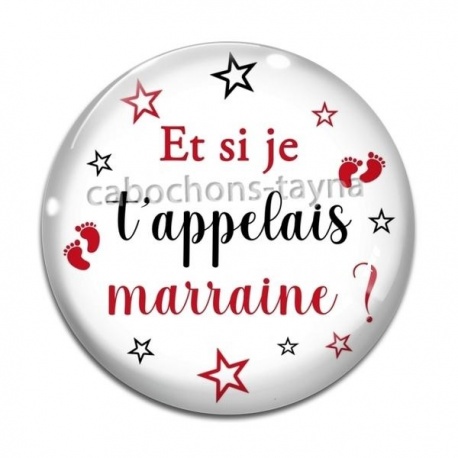 Cabochon Verre - et si je t'appelais marraine