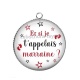 Pendentif Cabochon Argent - et si je t'appelais marraine