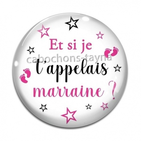 Cabochon Verre - et si je t'appelais marraine