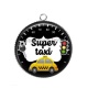 Pendentif Cabochon Argent - super taxi