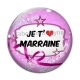Cabochon Verre - je t'aime marraine