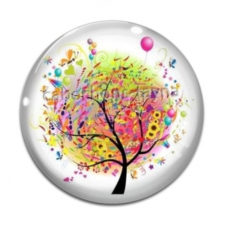 Cabochon Verre - arbre de vie