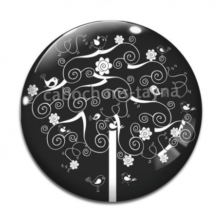 Cabochon Verre - arbre de vie