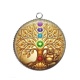 Pendentif Cabochon Argent - arbre de vie bouddha
