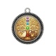 Pendentif Cabochon Argent - arbre de vie bouddha