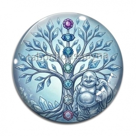 Cabochon Verre - arbre de vie bouddha