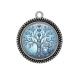 Pendentif Cabochon Argent - arbre de vie bouddha
