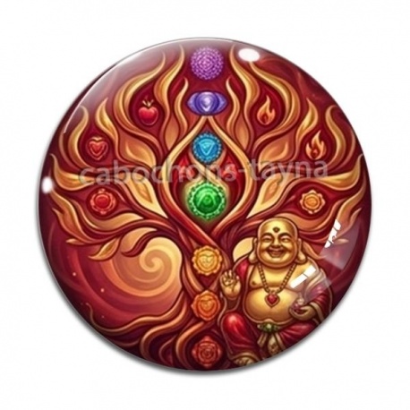 Cabochon Verre - arbre de vie bouddha