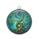 Pendentif Cabochon Argent - arbre de vie bouddha