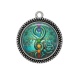Pendentif Cabochon Argent - arbre de vie bouddha
