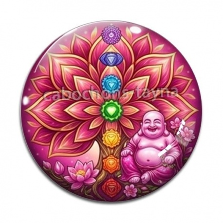 Cabochon Verre - arbre de vie bouddha