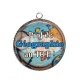 Pendentif Cabochon Argent - prof de géographie au top