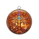 Pendentif Cabochon Argent - arbre de vie bouddha