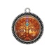 Pendentif Cabochon Argent - arbre de vie bouddha