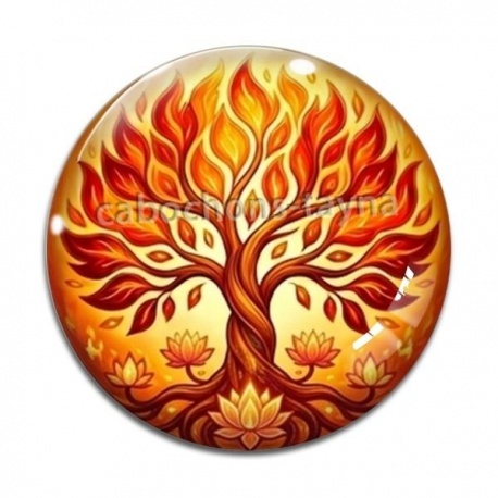 Cabochon Verre - arbre de vie