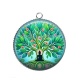 Pendentif Cabochon Argent - arbre de vie bouddha