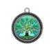 Pendentif Cabochon Argent - arbre de vie bouddha