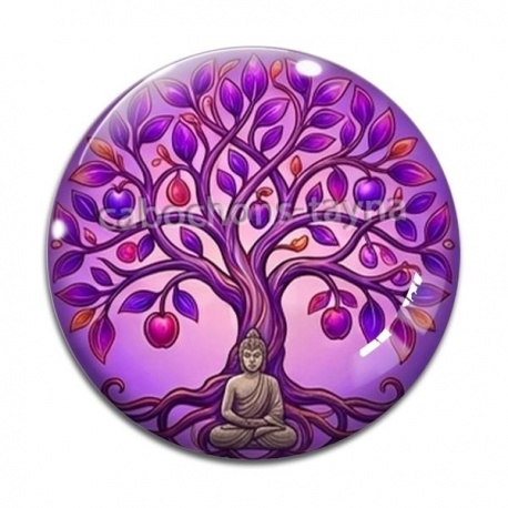Cabochon Verre - arbre de vie bouddha