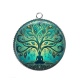 Pendentif Cabochon Argent - arbre de vie bouddha