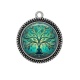 Pendentif Cabochon Argent - arbre de vie bouddha