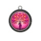 Pendentif Cabochon Argent - arbre de vie bouddha