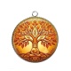 Pendentif Cabochon Argent - arbre de vie bouddha