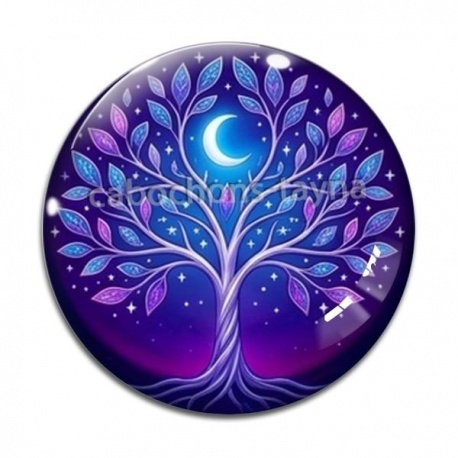 Cabochon Verre - arbre de vie