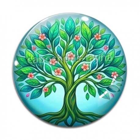 Cabochon Verre - arbre de vie