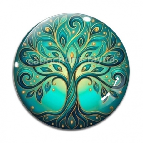 Cabochon Verre - arbre de vie