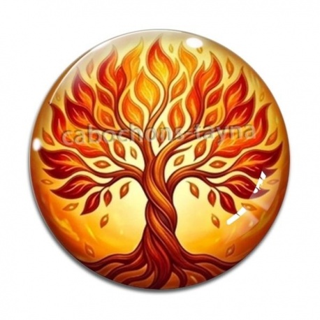 Cabochon Verre - arbre de vie