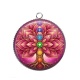 Pendentif Cabochon Argent - arbre de vie et chakra