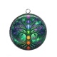 Pendentif Cabochon Argent - arbre de vie et chakra
