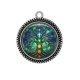 Pendentif Cabochon Argent - arbre de vie et chakra