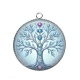 Pendentif Cabochon Argent - arbre de vie et chakra