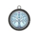 Pendentif Cabochon Argent - arbre de vie et chakra