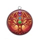 Pendentif Cabochon Argent - arbre de vie et chakra