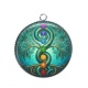 Pendentif Cabochon Argent - arbre de vie et chakra