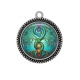Pendentif Cabochon Argent - arbre de vie et chakra