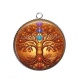 Pendentif Cabochon Argent - arbre de vie et chakra