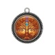 Pendentif Cabochon Argent - arbre de vie et chakra