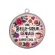 Pendentif Cabochon Argent - une belle soeur géniale et super cool