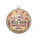 Pendentif Cabochon Argent - une belle soeur fantastique super cool
