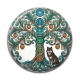 Cabochon Résine - arbre de vie et loup