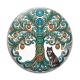 Cabochon Verre - arbre de vie et loup